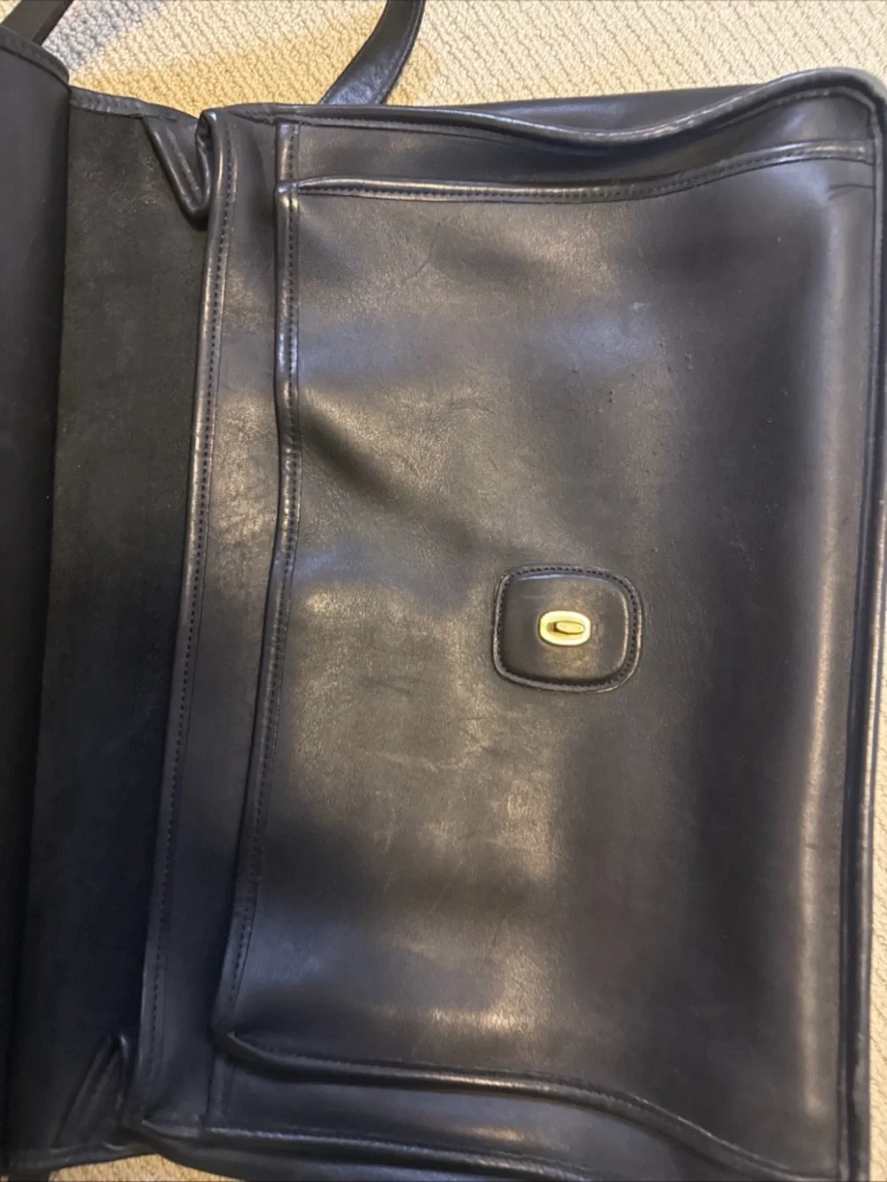 Coach Beekman 5266 Black Leather Briefcase Shoulder Bag - Picture 13 of 15